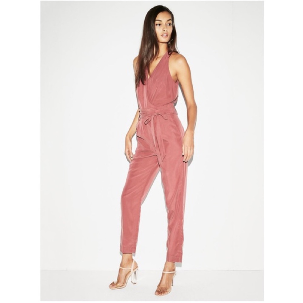 Burgundy Belted Jumpsuit